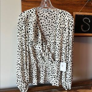 Wishlist Polka Dot Ruffle Blouse